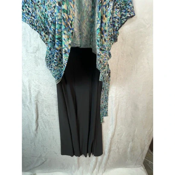 Perceptions New York Dress Womens 16 Multicolor‎ Print Front Tie Dress Stretch - Picture 4 of 11